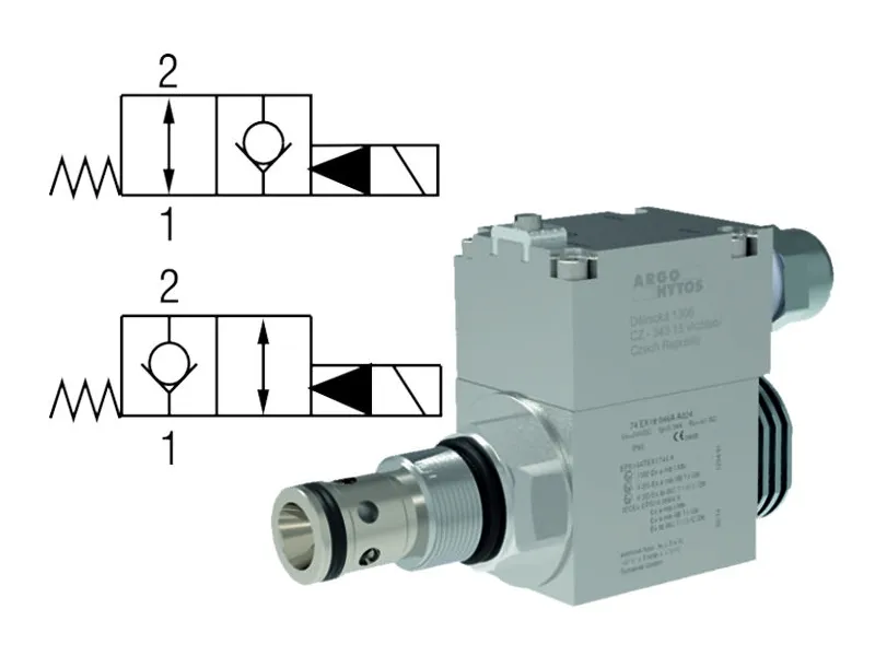2/2 Directional Valves, Solenoid Operated, Poppet Type, Pilot Operated