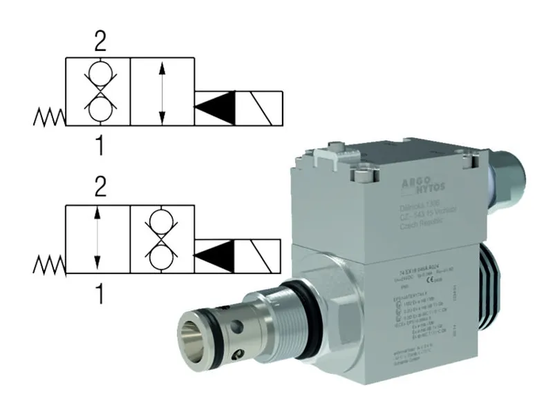 2/2 Directional Valves, Solenoid Operated, Poppet Type, Pilot Operated, Blocking