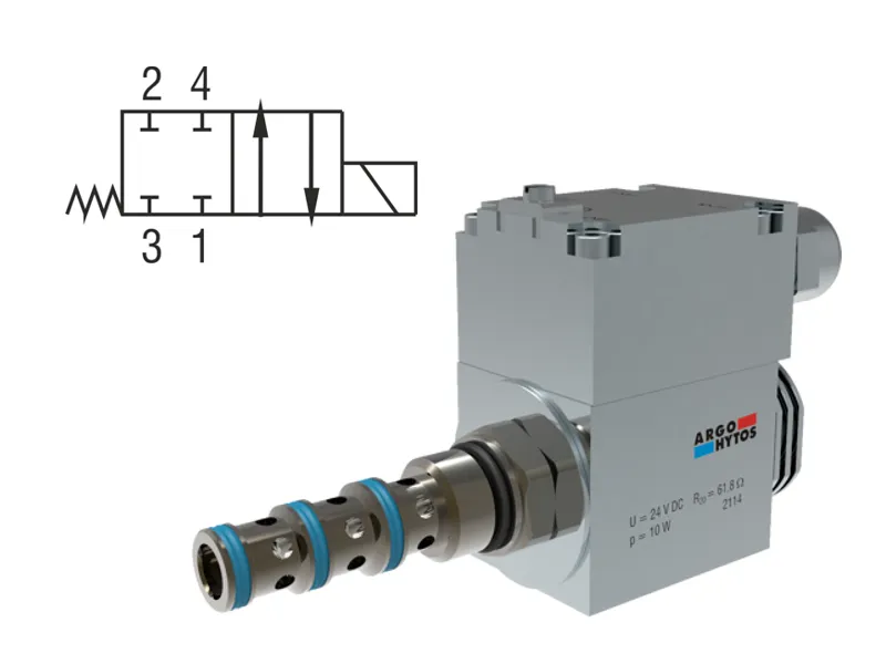 4/2 Directional Valve, Solenoid Operated, Spool Type, Direct-Acting