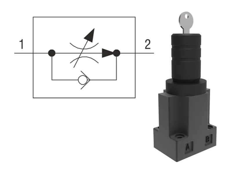 2 Way Flow Regulators with Reverse Flow Check, Modular Design and Subplate Mounted