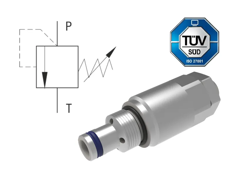 Pressure Relief Valves, Poppet Type, Direct Acting, Cartridges, PED Certified
