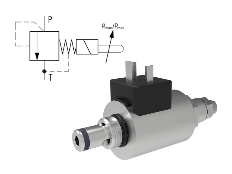Pressure Relief Solenoid-Operated On/Off Valves, Direct-Acting, Cartridges